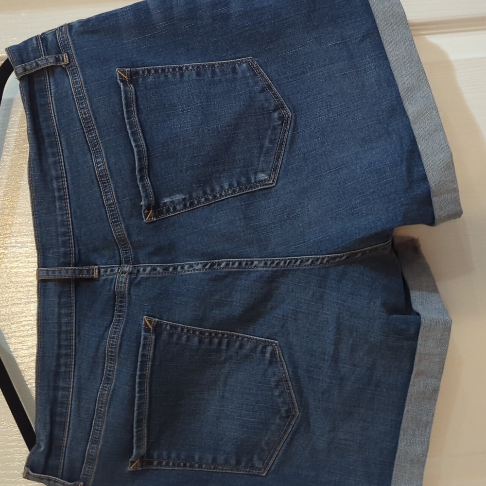 NWT a.n.a Dark Blue Jean Shorts with Button Fly size 14 - Picture 11 of 12